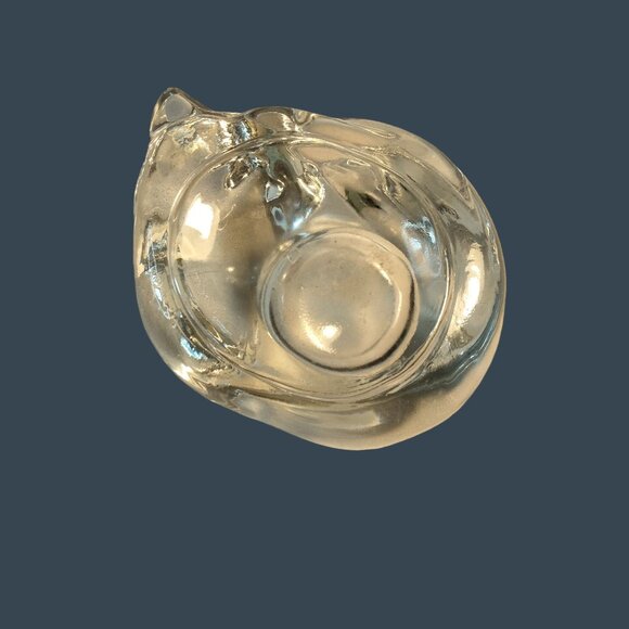 Clear Glass Cat Tealight Candle Holder Paperweight - Picture 7 of 8